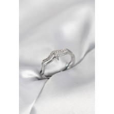 Alvo Store Buğz Minimal Yıldız Model Gümüş Renk Zirkon Taşlı Kadın Yüzük