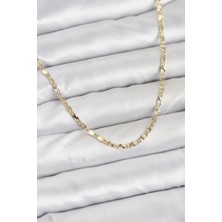 Alvo Store Buğz cm 14K Gold Renk Lazerli Zincir Model Kadın Kolye