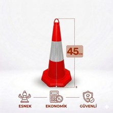Ferizli Reklam 45 cm Pvc Kırılmaz Yol Konisi - Otopark ve Trafik Düzenleyici