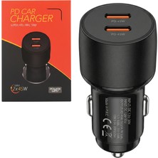 Ayt Powerway CC45 Pd 2X45W Çift Type-C Çıkışlı Ultra Hızlı Araç Şarjı