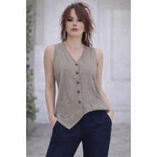 TOPRAK RENK Pamuklu Yelek