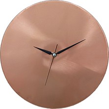Copper Empire El Yapımı Sade ve Şık Yuvarlak Bakır Dekoratif Duvar Saati