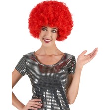 GRAYLINE Line Kırmızı Renk Kıvırcık Afro Bonus Peruk 99856641
