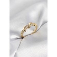 Alvo Store Buğz Gold Renk Zirkon Taşlı Sarmal Yılan Model Kadın Yüzük