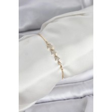 Alvo Store Buğz Gold Renk Zirkon Taşlı Yıldız Model Asansörlü Kadın Bileklik