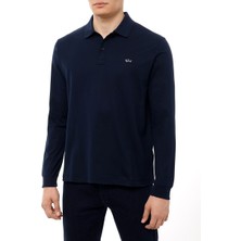 Paul & Shark Erkek Regular Fit Polo Yaka Pamuklu Uzun Kollu Lacivert Polo Yaka T-Shirt C0P1229-013