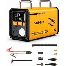 Enshall 16000MAH Auhma Akü Takviye Cihazı Powerbank Özellikli Çantalı 400LM Fenerli Akü Takviyeli Oto Hava Kompresör