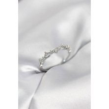 Alvo Store Buğz Zirkon Taşlı Pirinç Gümüş Renk Kadın Yüzük