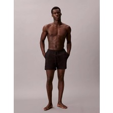 Calvin Klein Erkek Regular Fit Yanları Logo Şeritli Siyah Deniz Şortu LV00N61002-UB1