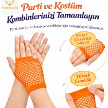 GRAYLINE Line 80’ler 90’lar Retro Neon Turuncu File Parmaksız Kısa Eldiven 11 cm 99856641