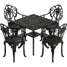Ivf Siyah Kare Masa + 4'lü Isparta Sandalye