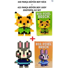 Brother Toys Büyük Boy 440 Parça Nick + 423 Parça Judy 2'li Set - Zootopia 3D Yapboz Bricks Figür Yapı Oyuncağı