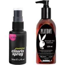 No35 Ero Clitoris Mucizevi Kadınlara Özel Sprey 50 Ml+Playboy Mucizevi Massage Oil Masaj Yağı 120 ml