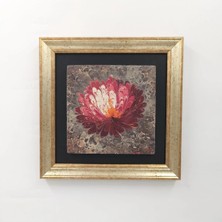 Ahsen resim çerçeve Çerçeveli Doğal Taş Üzerine Ebru Sanatı Temalı Baskı Tablo (Lale)