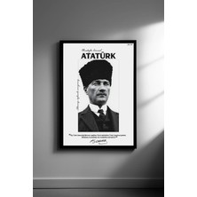 Ahsen resim çerçeve Atatürk - Çerçeveli Dikey Dekoratif Tablo - (Atatürk'ün Gençliğe Hitabesi)