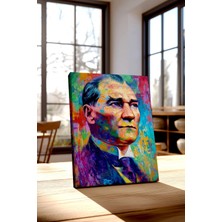 Ahsen resim çerçeve Atatürk Kanvas Tablo Yağlı Boya Tasarım Siyah Beyaz Işyeri Ev