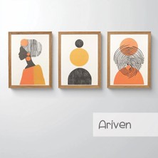 Ahsen resim çerçeve Çerçeveli 3'lü Tablo Set - Duvar Dekoru Soyut Tabloları - Ariven