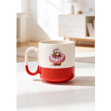 BB Design Köpekli Donut Tasarımlı Seramik Baskılı Pro Kupa Bardak 330ML