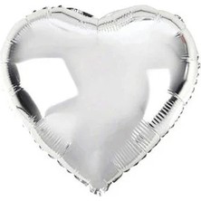Party Express 24" Folyo Kalp  Balon  - Gümüş