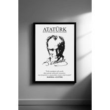 Ahsen resim çerçeve Atatürk - Çerçeveli Dikey Dekoratif Tablo - (Atatürk'ün Sözleri)
