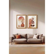 Ahsen resim çerçeve Çerçeveli 2'li Tablo Set - Duvar Dekoru Soyut Tabloları - Nirya