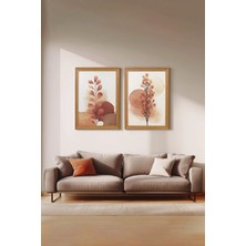 Ahsen resim çerçeve Çerçeveli 2'li Tablo Set - Duvar Dekoru Soyut Tabloları - Zerai