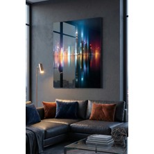 Ahsen resim çerçeve Kırılmaz Cam Tablo 5mm (Kalın) - Ev Işyeri Duvar Dekorasyonu - Soyut Bina Tasarımlar (Dikey)