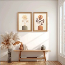 Ahsen resim çerçeve Çerçeveli 2'li Tablo Set - Duvar Dekoru Soyut Tabloları - Lorai