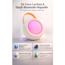 FaroxTech Rgb Atmosfer Işıklı Bluetooth Hoparlör & Şık Gece Lambası - 5W Surround Ses, 1200MAH Pil