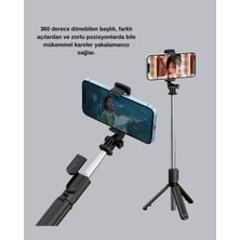 Ucuz Tekno Kablosuz Bluetooth Selfie Çubuğu – 360° Dönebilir Başlık, Taşınabilir ve Şık Tasarım