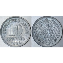 Banknoting Almanya 10 Pfennig 1921 Çinko.
