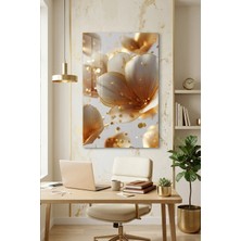 Ahsen resim çerçeve Kırılmaz Cam Tablo 5mm (Kalın) - Ev Işyeri Duvar Dekorasyonu - Soyut Çiçek Tasarımlar (Dikey)