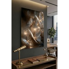 Ahsen resim çerçeve Kırılmaz Cam Tablo 5mm (Kalın) - Ev Işyeri Duvar Dekorasyonu - Soyut Kelebek Tasarımlar (Dikey)