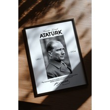 Ahsen resim çerçeve Atatürk - Çerçeveli Dikey Dekoratif Tablo - (Atatürk'ün Gençliğe Hitabesi)