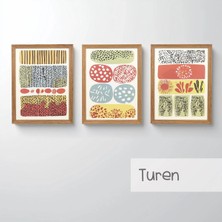 Ahsen resim çerçeve Çerçeveli 3'lü Tablo Set - Duvar Dekoru Soyut Tabloları - Turen