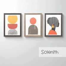 Ahsen resim çerçeve Çerçeveli 3'lü Tablo Set - Duvar Dekoru Soyut Tabloları - Solenith