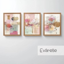 Ahsen resim çerçeve Çerçeveli 3'lü Tablo Set - Duvar Dekoru Soyut Tabloları - Evarelle