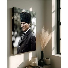 Ahsen resim çerçeve Atatürk Kanvas Tablo Yağlı Boya Tasarım Siyah Beyaz Işyeri Ev