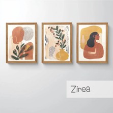 Ahsen resim çerçeve Çerçeveli 3'lü Tablo Set - Duvar Dekoru Soyut Tabloları - Zirea