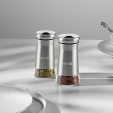 Nehir Idil 6 Lı Cam Silindir Tuzluk - Biberlik Baharatlık 120ML.