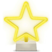 Allians Yıldız Tasarımlı LED Neon Gece Lambası, 32×18 cm, Pilli Aydınlatma