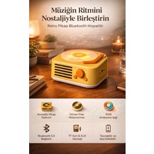 FaroxTech Retro Pikap Tasarımlı Şarjlı Bluetooth Hoparlör - Hareketli Disk & Gece Lambası Özellikli