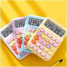 Karışık Renklerde Çok Fonksiyonlu Masaüstü Hesap Makinesi 12 Haneli Açılı Geniş Ekran Renkli Tasarım İle Kullanım Kolaylığı