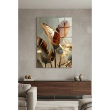 Ahsen resim çerçeve Kırılmaz Cam Tablo 5mm (Kalın) - Ev Işyeri Duvar Dekorasyonu - Soyut Çiçek Tasarımlar (Dikey)