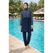 Tesmay Hızlı Kuruyan Paraşüt Kumaş Önden Fermuarlı Kadın Tesettür Mayo 22199