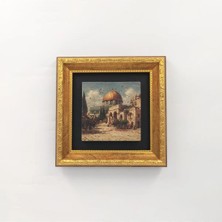 Ahsen resim çerçeve Çerçeveli Doğal Taş Üzerine Mescid-I Aksa Temalı Baskı Tablo (Aksa)