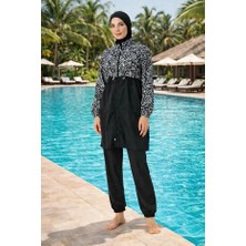 Tesmay Hızlı Kuruyan Paraşüt Kumaş Önden Fermuarlı Kadın Tesettür Mayo 22199