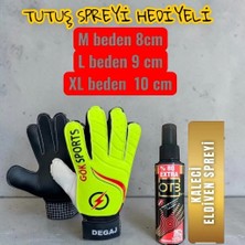 Degaj Yetişkin Kaleci Eldiveni Bilek Bandajlı Kaleci Tutuş Eldiveni Spreyi 8-9-10 cm Avuç Içi