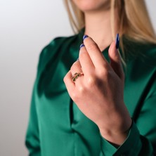 Regold Yeşil Taşlı Yüzük