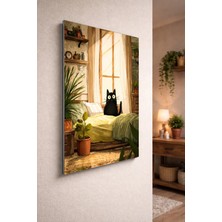 Ahsen resim çerçeve Kırılmaz Cam Tablo 5mm (Kalın) - Ev Işyeri Duvar Dekorasyonu – Kedi Tasarımlar (Dikey)